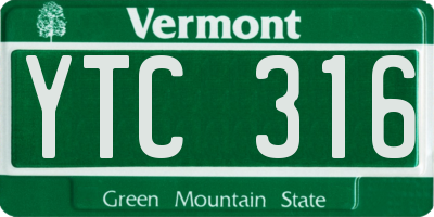 VT license plate YTC316
