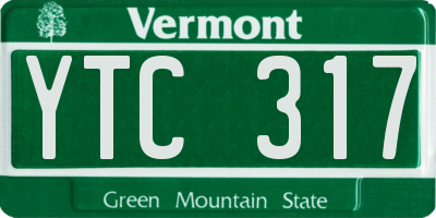 VT license plate YTC317