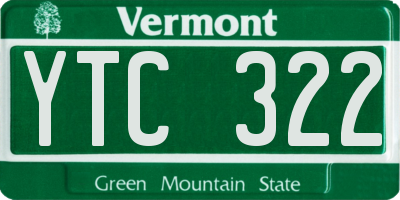 VT license plate YTC322