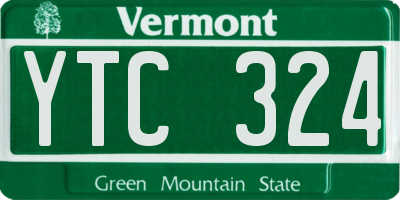 VT license plate YTC324