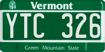 VT license plate YTC326