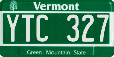 VT license plate YTC327