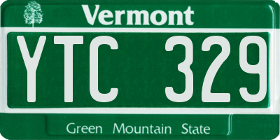 VT license plate YTC329