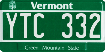 VT license plate YTC332
