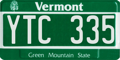 VT license plate YTC335