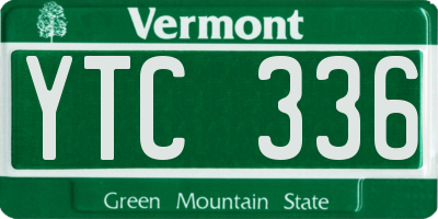 VT license plate YTC336