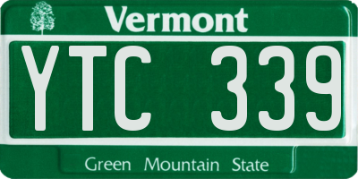 VT license plate YTC339