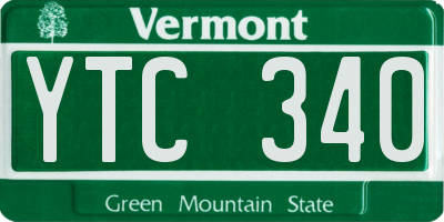 VT license plate YTC340
