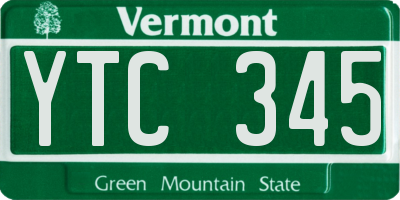 VT license plate YTC345