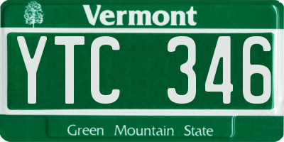 VT license plate YTC346