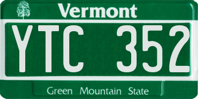VT license plate YTC352