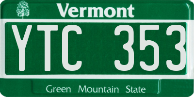 VT license plate YTC353