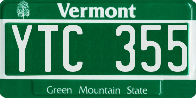 VT license plate YTC355