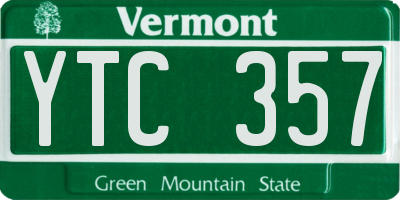 VT license plate YTC357