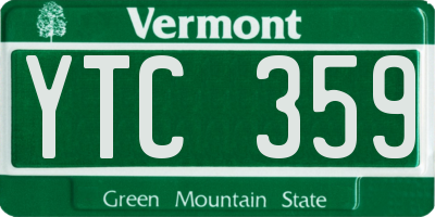 VT license plate YTC359