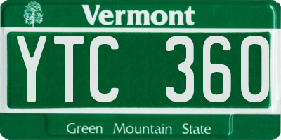 VT license plate YTC360