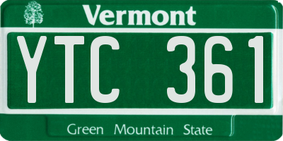 VT license plate YTC361
