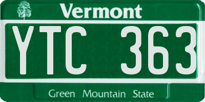 VT license plate YTC363