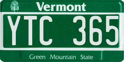 VT license plate YTC365