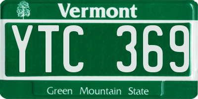 VT license plate YTC369