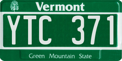 VT license plate YTC371