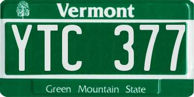 VT license plate YTC377