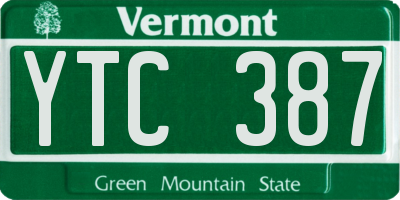VT license plate YTC387