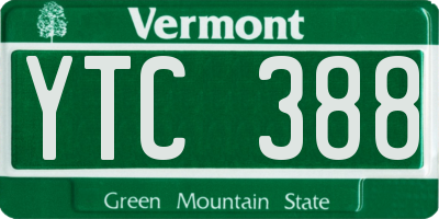 VT license plate YTC388