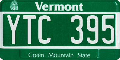 VT license plate YTC395