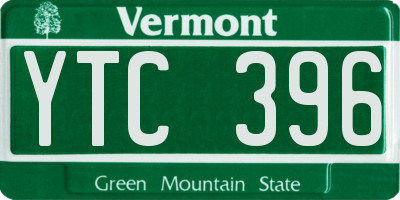VT license plate YTC396