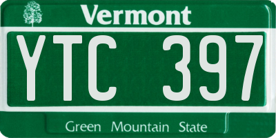 VT license plate YTC397