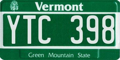 VT license plate YTC398