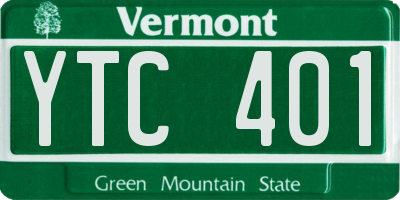 VT license plate YTC401