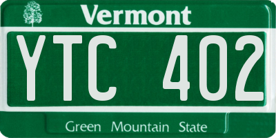 VT license plate YTC402