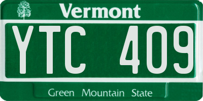 VT license plate YTC409