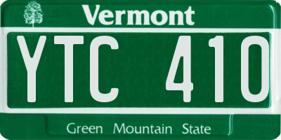 VT license plate YTC410