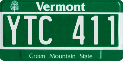 VT license plate YTC411