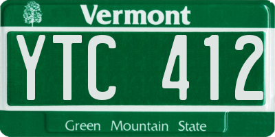 VT license plate YTC412