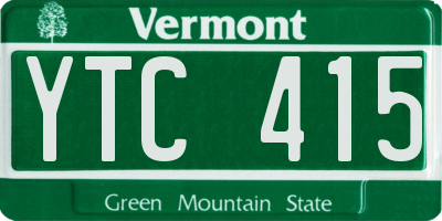 VT license plate YTC415