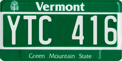 VT license plate YTC416