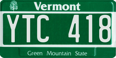 VT license plate YTC418