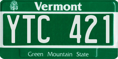 VT license plate YTC421