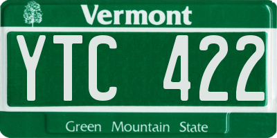 VT license plate YTC422