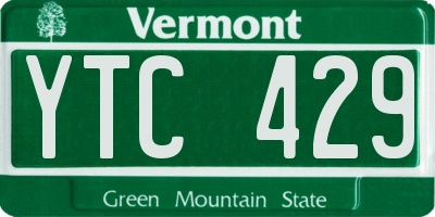 VT license plate YTC429
