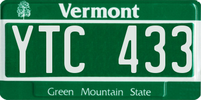 VT license plate YTC433