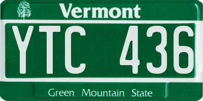 VT license plate YTC436