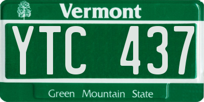 VT license plate YTC437