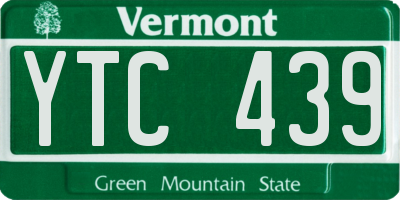 VT license plate YTC439