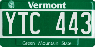 VT license plate YTC443