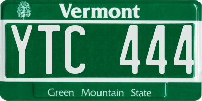 VT license plate YTC444
